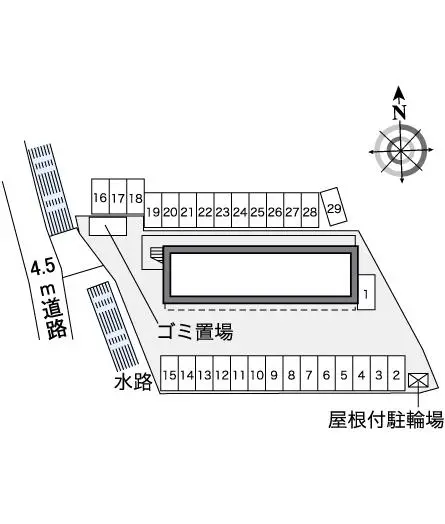 ★手数料０円★宇都宮市睦町 月極駐車場